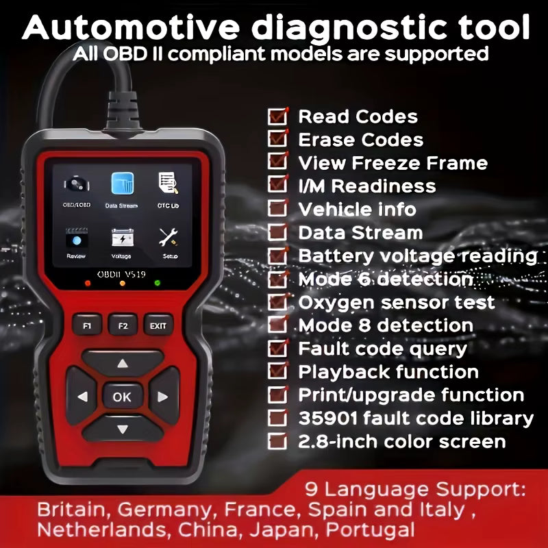 Scanner OBD2 Professionnel V519 - Outil de Diagnostic Automobile