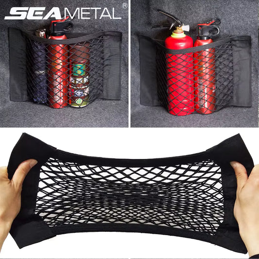 Filet de Rangement Universel pour Coffre de Voiture – Poche Arrière Siège avec Bande Magique