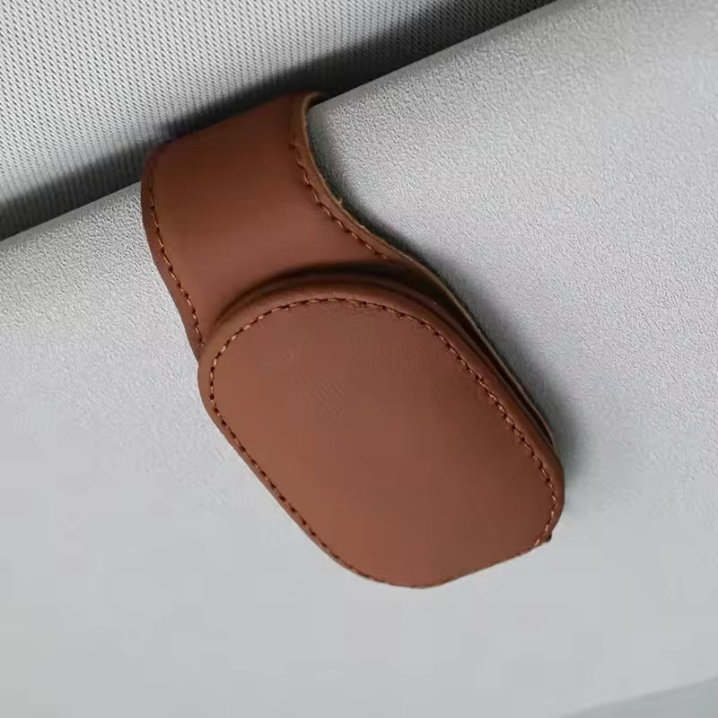 Porte-Lunettes Cuir Magnétique pour Pare-Soleil – Universel
