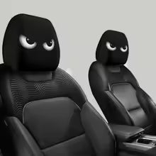 Housse pour Appui-tête de Voiture – Yeux Inclinés Amusants (Lot de 2)