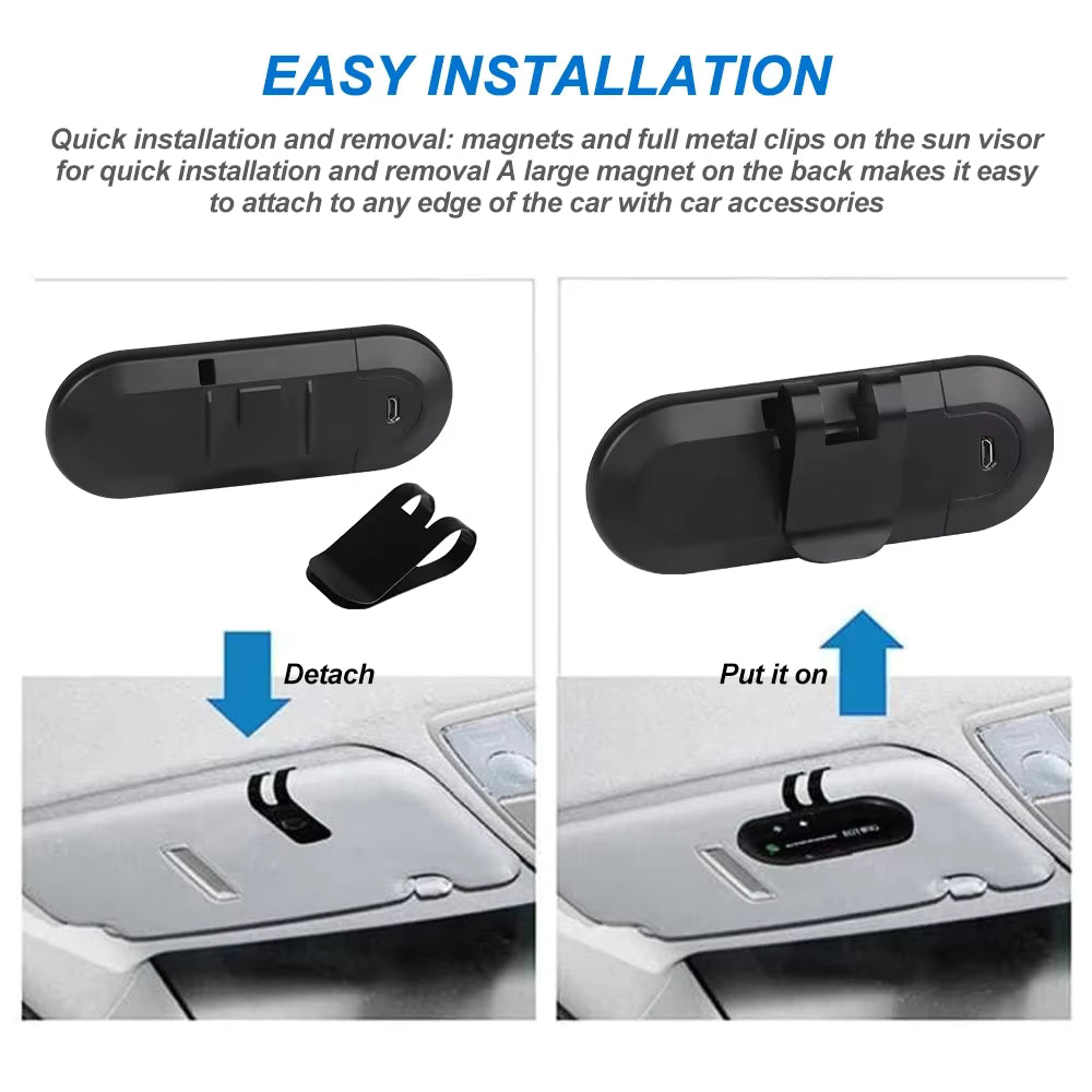 Pare-soleil de voiture Bluetooth – Haut-parleur mains libres sans fil