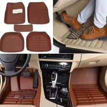 Tapis de sol universel pour voiture – Marron, 5 pièces