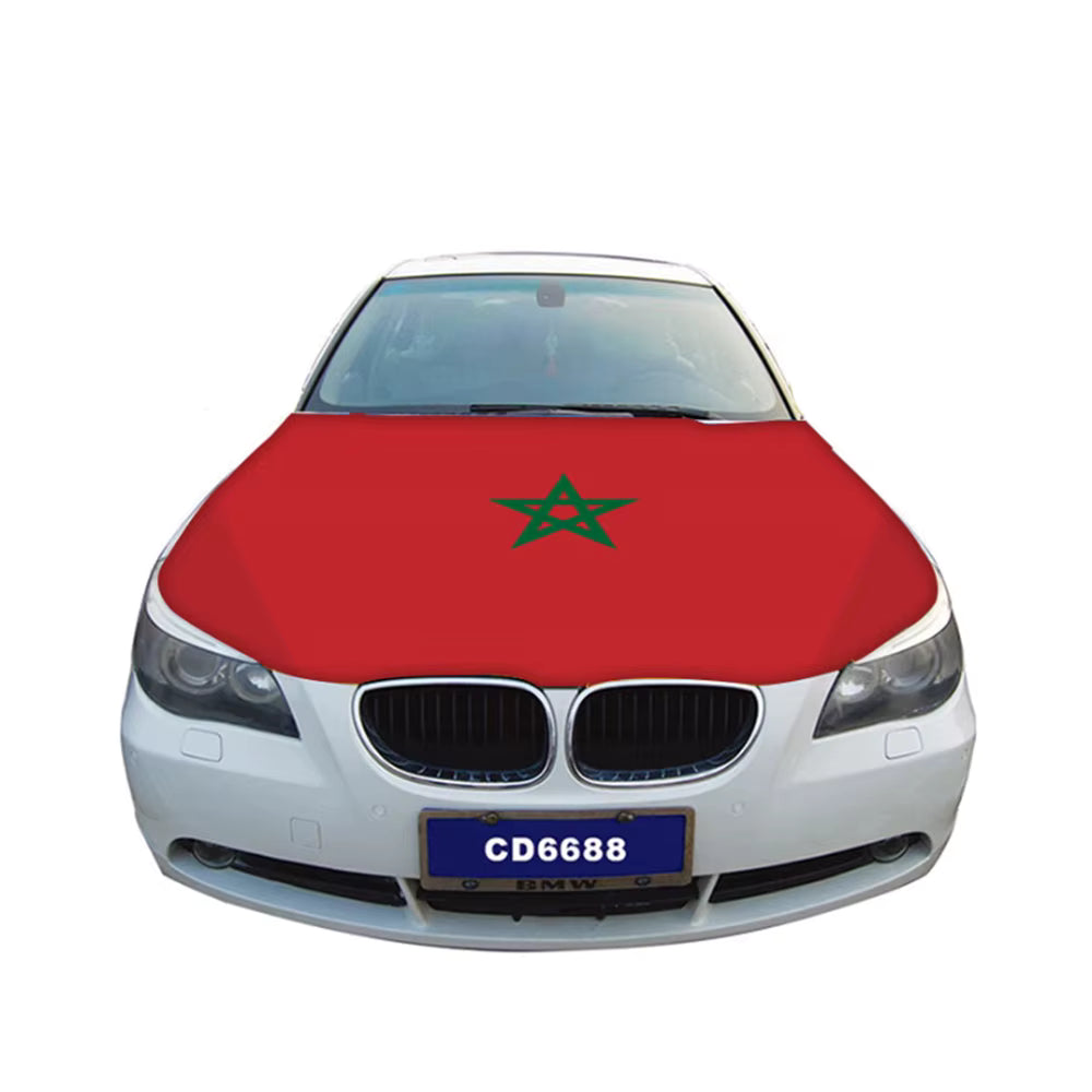Housse de Capot Drapeau Marocain – Décoration Voiture