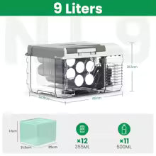 Alpicool NL9 Mini Réfrigérateur de Voiture 9L - 12V/24V/220V