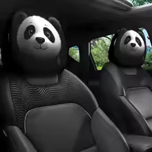 Housse pour Appui-tête de Voiture – Yeux Inclinés Amusants (Lot de 2)